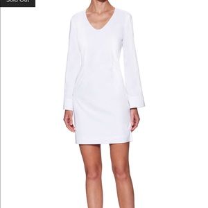 Pure Navy Poplin Shirting Bell Sleeve Dress